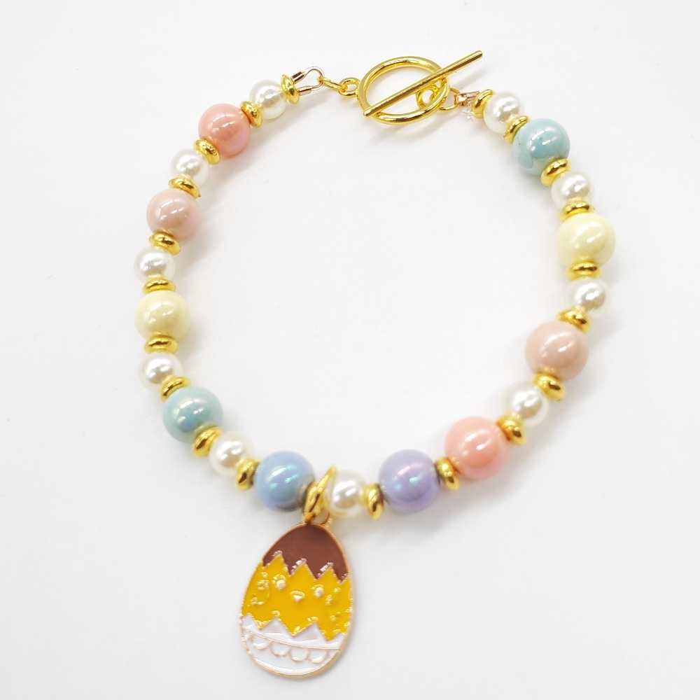 Hand crafted Easter Spring Theme Pastel color Faux Pearl Jewelries